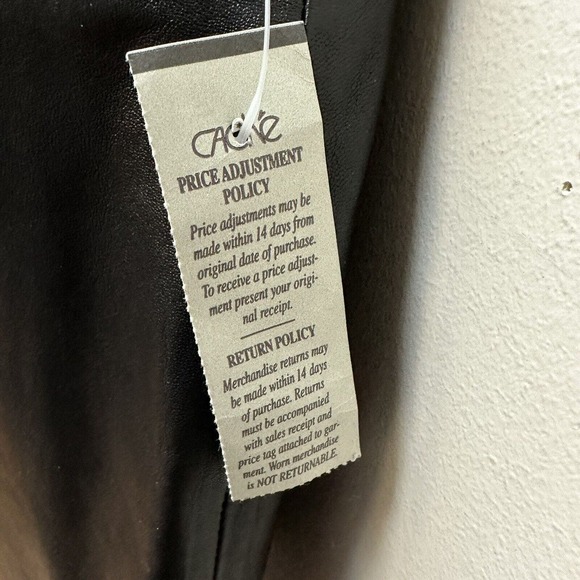 Vintage Y2K Cache Black 100% Soft Leather Pants Size 2 26" Waist Boot Cut NEW - Picture 5 of 11